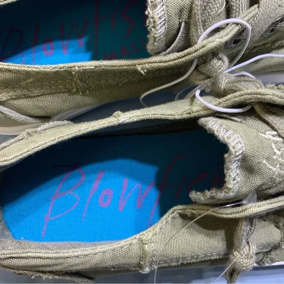 Blowfish Womens Malibu Maxine Green Cotton Canvas Low Top Size 8 Slip On Shoes - Picture 3 of 6